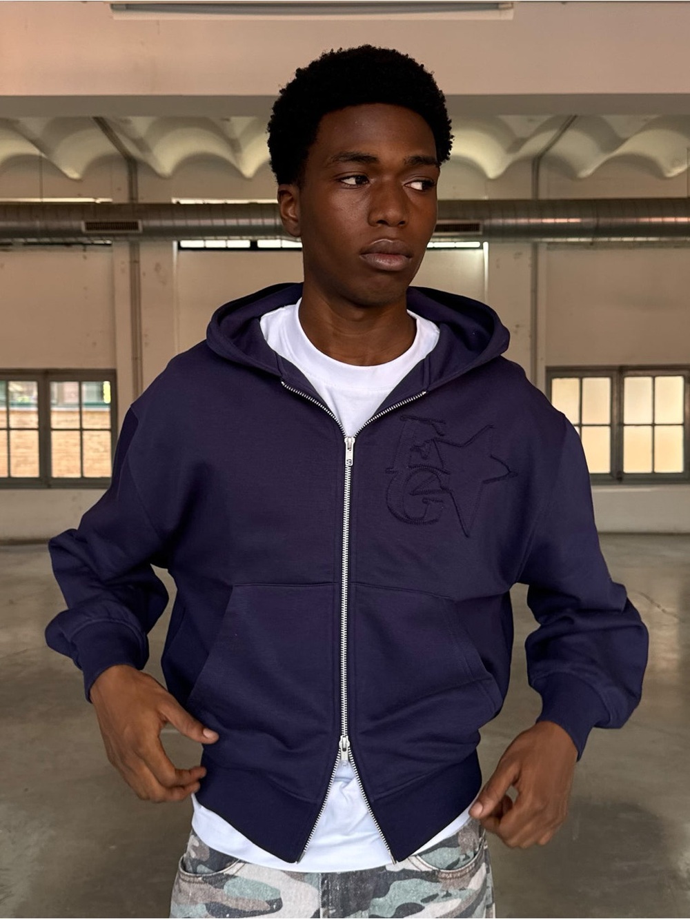 GODS BRAND STAR ZIPPER NAVY
